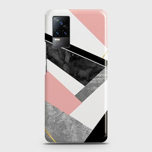 Vivo V21e Cover - Matte Finish - Geometric Luxe Marble Trendy Printed Hard Case with Life Time Colors Guarantee