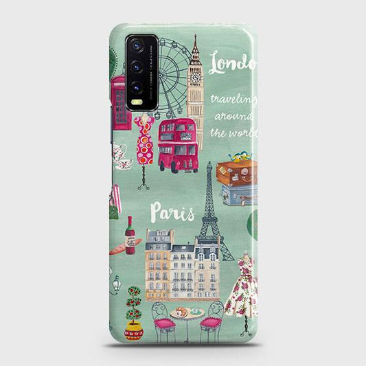 Vivo Y20 Cover - Matte Finish - London, Paris, New York ModernPrinted Hard Case with Life Time Colors Guarantee