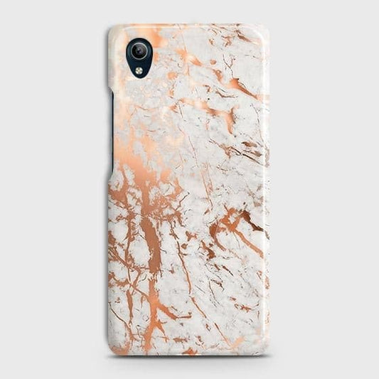 Vivo Y90 Cover - In Chic Rose Gold Chrome Style Printed Hard Case with Life Time Colors Guarantee