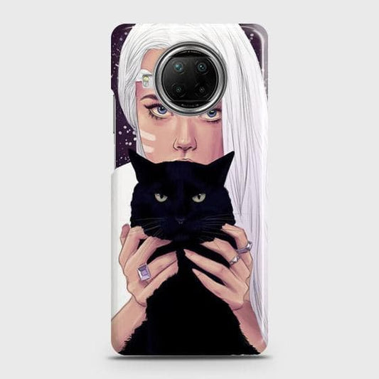 Xiaomi Mi 10i Cover - Trendy Wild Black Cat Printed Hard Case with Life Time Colors Guarantee