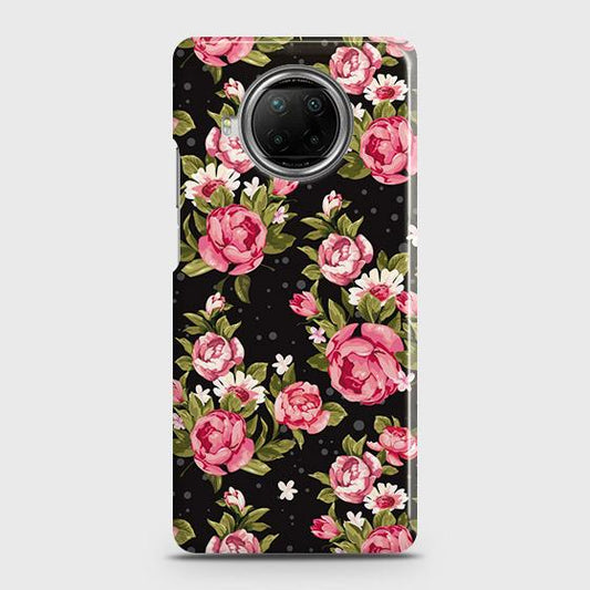 Xiaomi Mi 10i Cover - Trendy Pink Rose Vintage Flowers Printed Hard Case with Life Time Colors Guarantee