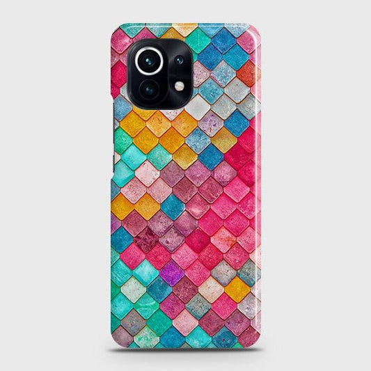 Xiaomi Mi 11 Lite Cover - Chic Colorful Mermaid Printed Hard Case with Life Time Colors Guarantee