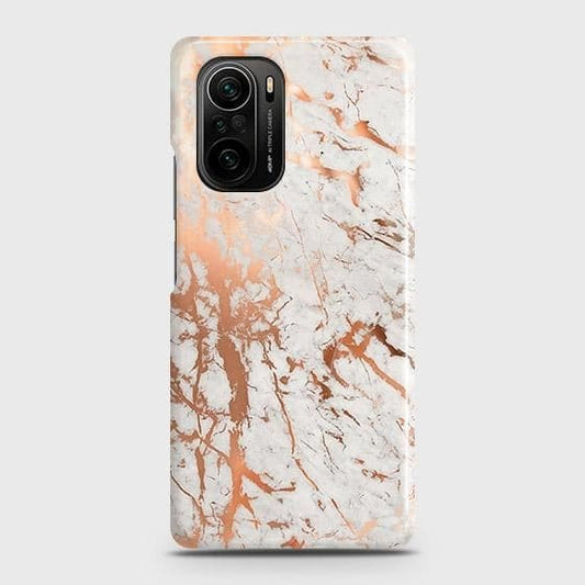 Xiaomi Poco F3 Cover - In Chic Rose Gold Chrome Style Printed Hard Case with Life Time Colors Guarantee