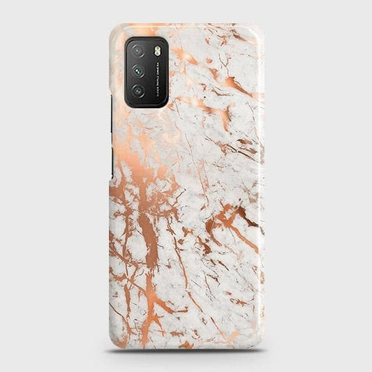 Xiaomi Redmi 9T Cover - In Chic Rose Gold Chrome Style Printed Hard Case with Life Time Colors Guarantee