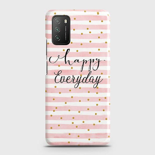 Xiaomi Poco M3 Cover - Trendy Happy Everyday Printed Hard Case with Life Time Colors Guarantee