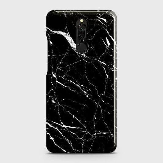 Xiaomi Redmi 8 Cover - Trendy Black Marble Printed Hard Case with Life Time Colors Guarantee