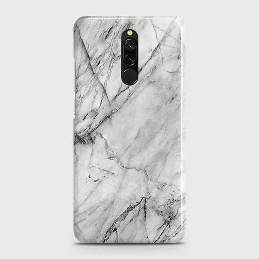 Xiaomi Redmi 8 Cover - Matte Finish - Trendy White Floor Marble Printed Hard Case with Life Time Colors Guarantee - D2
