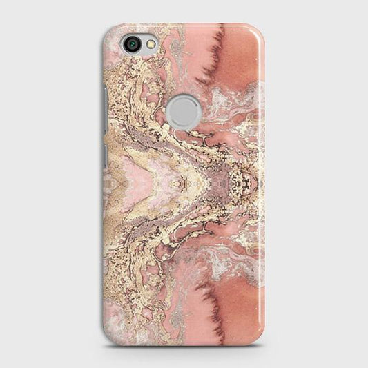 Xiaomi Redmi Note 5A Prime Cover - Trendy Chic Rose Gold Marble Printed Hard Case with Life Time Colors Guarantee