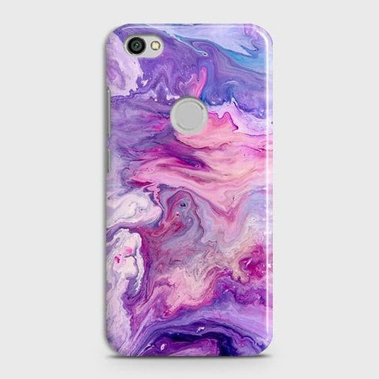Xiaomi Redmi Note 5A Prime Cover - Chic Blue Liquid Marble Printed Hard Case with Life Time Colors Guarantee