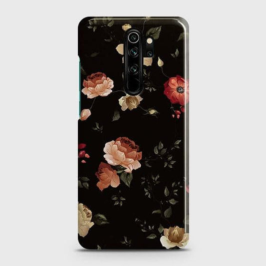 Xiaomi Redmi Note 8 Pro Cover - Matte Finish - Dark Rose Vintage Flowers Printed Hard Case with Life Time Colors Guarantee