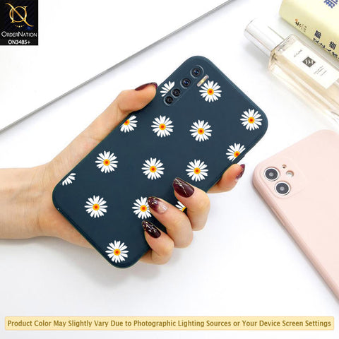 Oppo A91 Cover - ONation Daisy Series - HQ Liquid Silicone Elegant Colors Camera Protection Soft Case