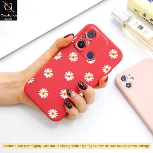 Xiaomi Redmi 12C Cover - ONation Daisy Series - HQ Liquid Silicone Elegant Colors Camera Protection Soft Case