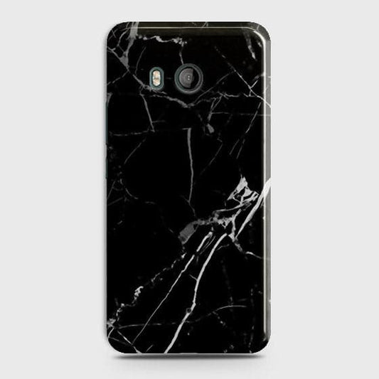 HTC U11 - Black Modern Classic Marble Printed Hard Case
