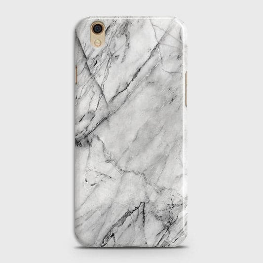 Oppo A37 Cover - Matte Finish - Trendy White Floor Marble Printed Hard Case with Life Time Colors Guarantee - D2
