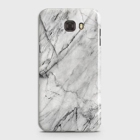 Samsung C7 Cover - Matte Finish - Trendy White Floor Marble Printed Hard Case with Life Time Colors Guarantee - D2