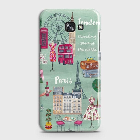 Samsung A3 2017 Cover - Matte Finish - London, Paris, New York Modern Printed Hard Case Life With Time Colors Guarantee
