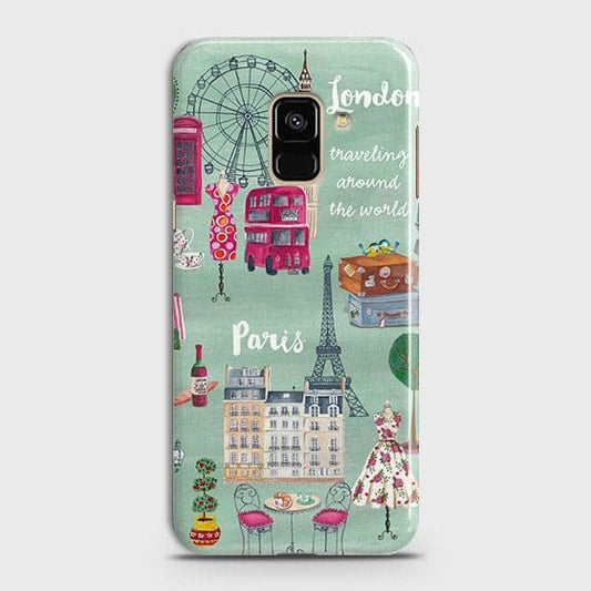 Samsung A8 2018 Cover - Matte Finish - London, Paris, New York Modern Printed Hard Case With Life Time Colors Guarantee