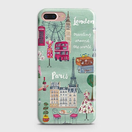 iPhone 7 Plus & iPhone 8 Plus Cover - Matte Finish - London, Paris, New York Modern Printed Hard Case Life Time Colors Guarantee B75