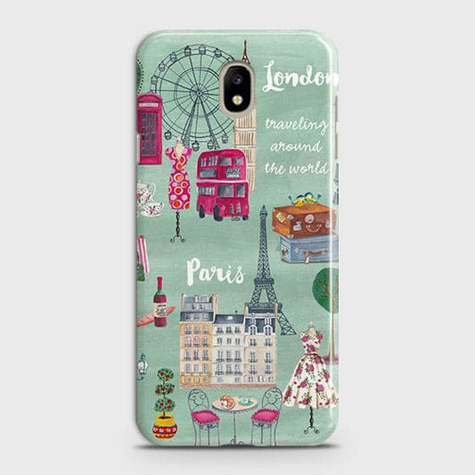 Samsung Galaxy J7 2018 Cover - Matte Finish - London, Paris, New York Modern Printed Hard Case With Life Time Colors Guarantee