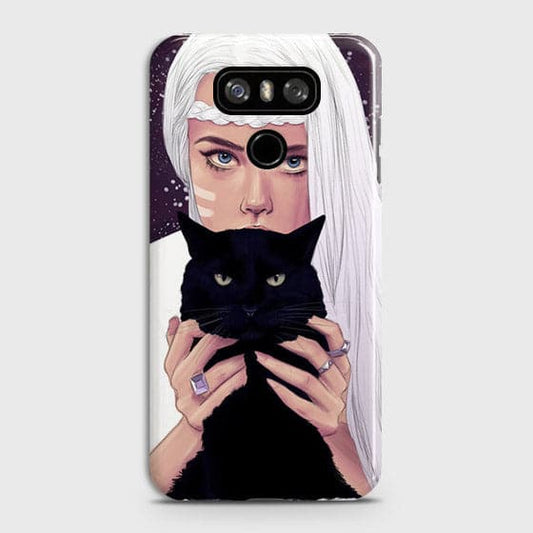 LG G6 - Trendy Wild Black Cat Printed Hard Case With Life Time Colors Guarantee