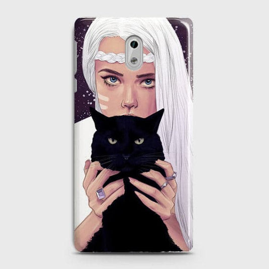 Nokia 3 - Trendy Wild Black Cat Printed Hard Case With Life Time Colors Guarantee b63