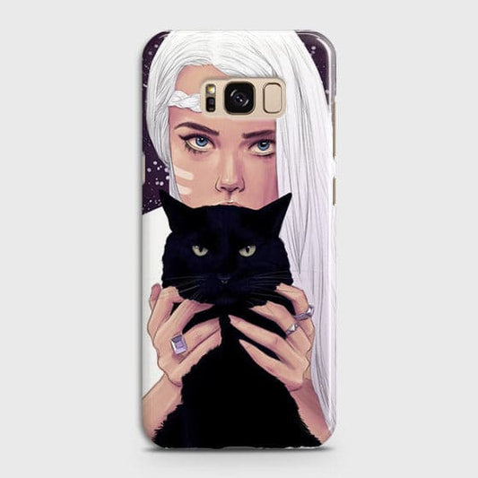 Samsung Galaxy S8 Plus Cover - Trendy Wild Black Cat Printed Hard Case With Life Time Colors Guarantee