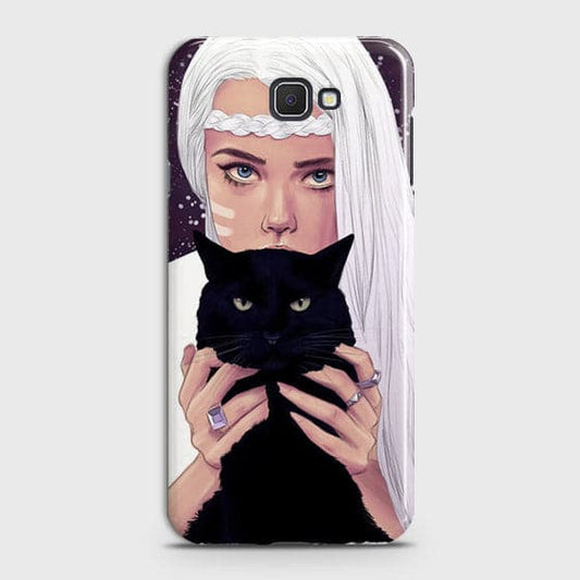 Samsung Galaxy J7 Prime 2 - Trendy Wild Black Cat Printed Hard Case With Life Time Colors Guarantee