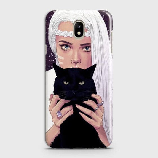 Samsung Galaxy J7 2018 - Trendy Wild Black Cat Printed Hard Case With Life Time Colors Guarantee