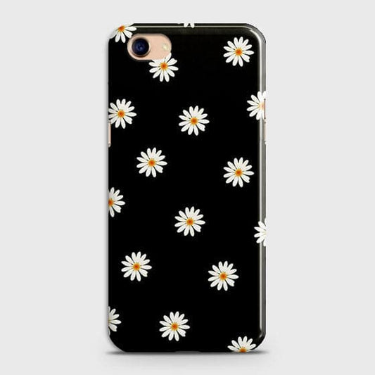 Oppo A83 Cover - Matte Finish - White Bloom Flowers with Black Background Printed Hard Case With Life Time Colors Guarantee ( Fast Delivery )