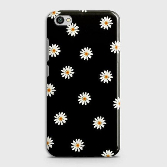 Xiaomi Redmi Note 5A Cover - Matte Finish - White Bloom Flowers with Black Background Printed Hard Case With Life Time Colors Guarantee