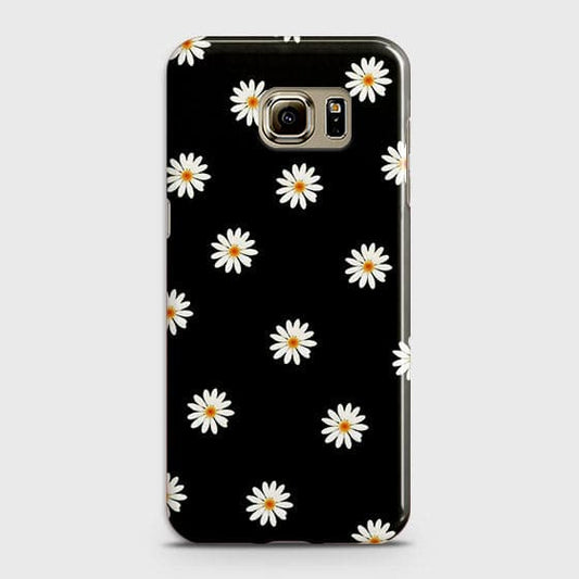 Samsung Galaxy Note 5 Cover - White Bloom Flowers with Black Background Printed Hard Case With Life Time Colors Guarantee