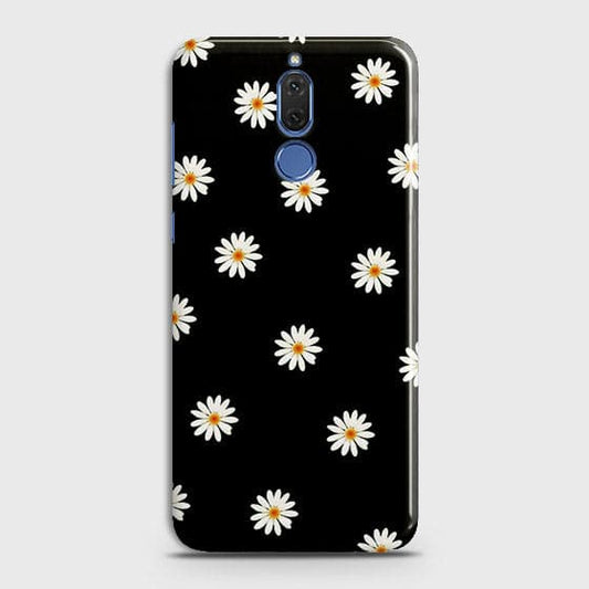 Huawei Mate 10 Lite Cover - Matte Finish - White Bloom Flowers with Black Background Printed Hard Case With Life Time Colors Guarantee b63