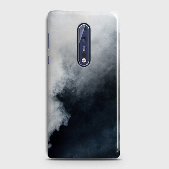 Nokia 8 Cover - Matte Finish - Trendy Misty White and Black Marble Printed Hard Case with Life Time Colors Guarantee