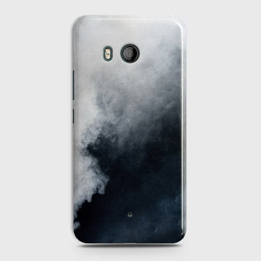 HTC U11 Cover - Matte Finish - Trendy Misty White and Black Marble Printed Hard Case with Life Time Colors Guarantee