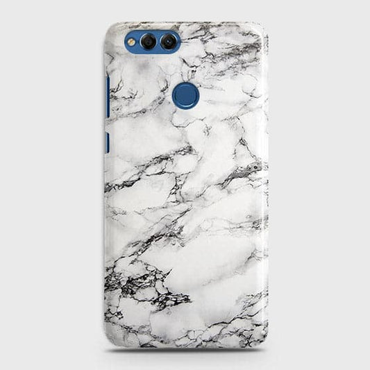 Huawei Honor 7X Cover - Matte Finish - Trendy Mysterious White Marble Printed Hard Case with Life Time Colors Guarantee