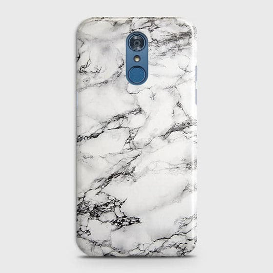 LG Q7 Cover - Matte Finish - Trendy Mysterious White Marble Printed Hard Case with Life Time Colors Guarantee