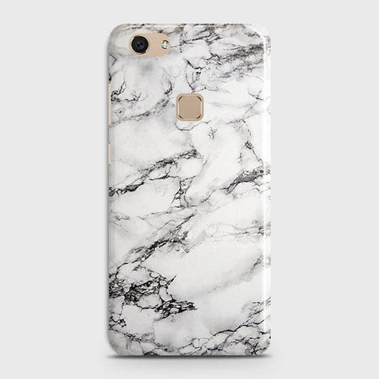 Vivo V7 Cover - Matte Finish - Trendy Mysterious White Marble Printed Hard Case with Life Time Colors Guarantee