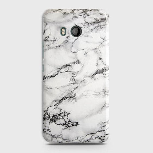 HTC U11 Cover - Matte Finish - Trendy Mysterious White Marble Printed Hard Case with Life Time Colors Guarantee