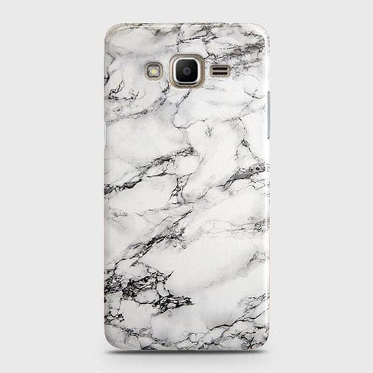 Samsung Galaxy Grand Prime / Grand Prime Plus / J2 Prime Cover - Matte Finish - Trendy Mysterious White Marble Printed Hard Case with Life Time Colors Guarantee