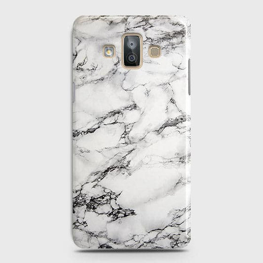 Samsung Galaxy J7 Duo Cover - Matte Finish - Trendy Mysterious White Marble Printed Hard Case with Life Time Colors Guarantee