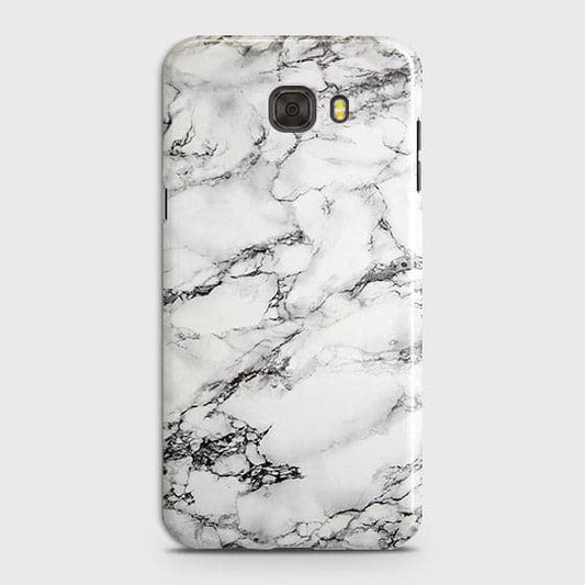 Samsung C7 Cover - Matte Finish - Trendy Mysterious White Marble Printed Hard Case with Life Time Colors Guarantee