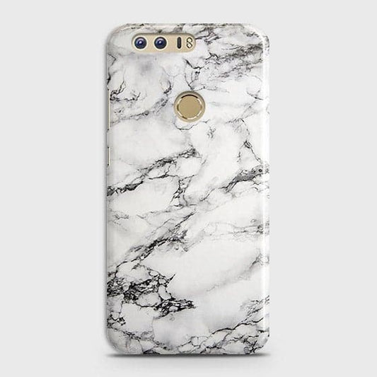 Huawei Honor 8 Cover - Matte Finish - Trendy Mysterious White Marble Printed Hard Case with Life Time Colors Guarantee