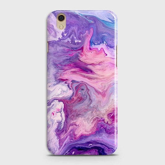 Oppo A37 Cover - Chic Blue Liquid Marble Printed Hard Case with Life Time Colour Guarantee