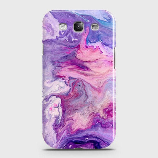 Samsung Galaxy S3 Cover - Chic Blue Liquid Marble Printed Hard Case with Life Time Colour Guarantee
