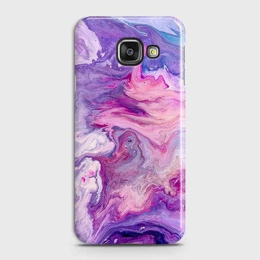 Guarantee For Samsung A310 Cover - Chic Blue Liquid Marble Printed Hard Case with Life Time Colour Guarantee