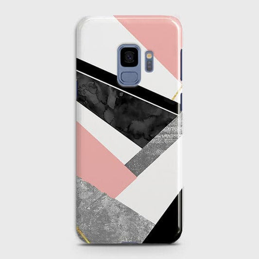 Samsung Galaxy S9 Cover - Geometric Luxe Marble Trendy Printed Hard Case With Life Time Colour Guarantee