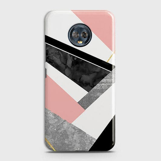 Motorola Moto G6 Plus Cover - Geometric Luxe Marble Trendy Printed Hard Case With Life Time Colour Guarantee b52