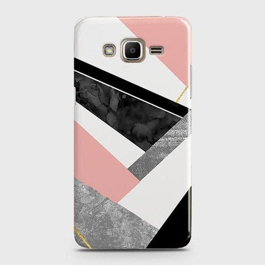 Samsung Galaxy Grand Prime / Grand Prime Plus / J2 Prime Cover - Geometric Luxe Marble Trendy Printed Hard Case With Life Time Colour Guarantee