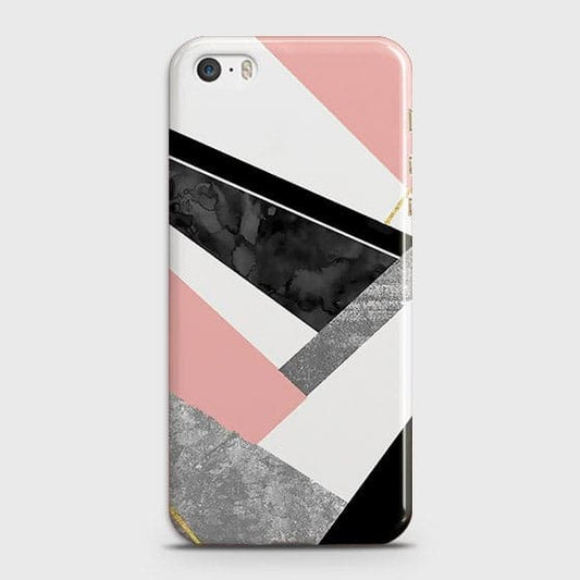 iPhone 5C Cover - Geometric Luxe Marble Trendy Printed Hard Case With Life Time Colour Guarantee