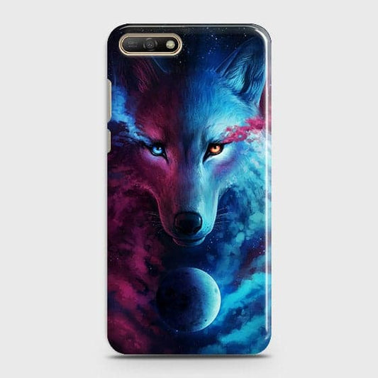 Huawei Y6 2018 Cover - Infinity Wolf  Trendy Printed Hard Case With Life Time Guarantee